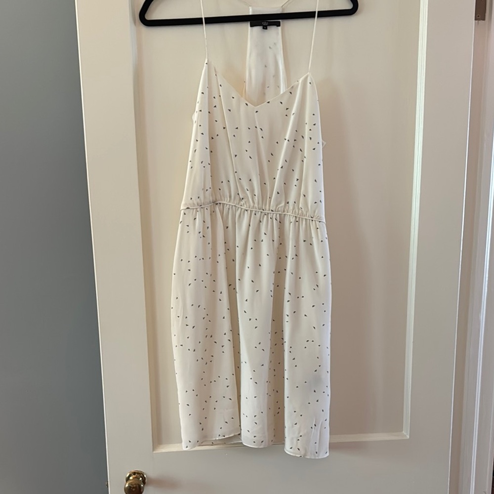 Tibi White Dress with Black Birds